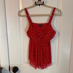 Express Red Floral Camisole Top